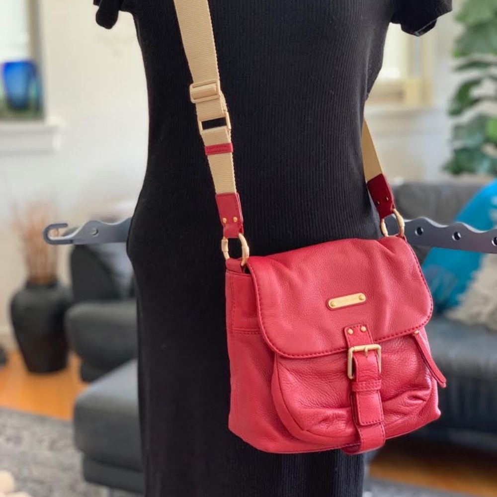 Red Michael Kors Leather Purse Crossbody Bag